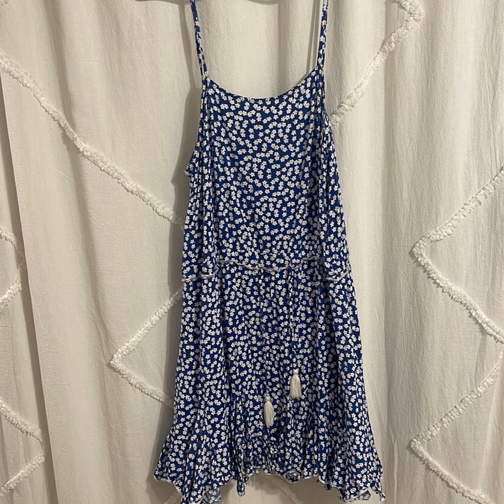 Aaka Blue Floral Mini Dress